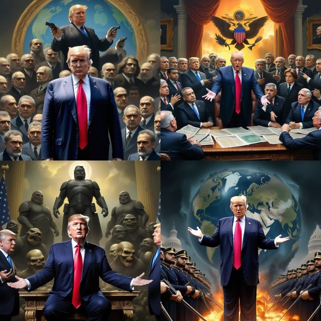 Goya-Inspired Dystopian Leader in a Futuristic World Order