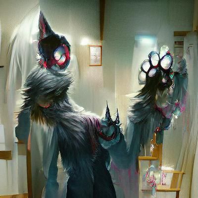 Sinister Fursuit Portrait in Dark Fantasy Style