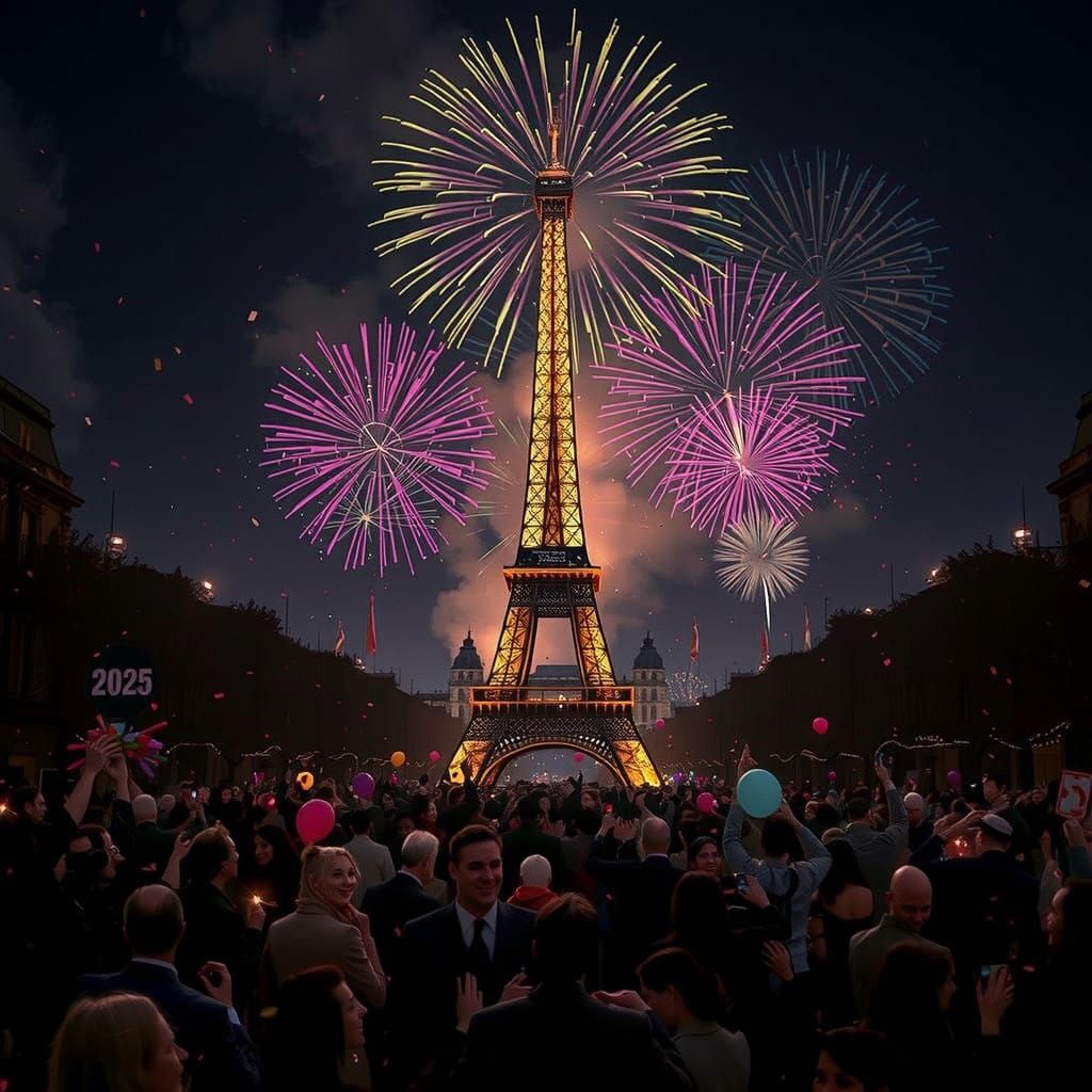 Epic Paris New Year's Eve Celebration in Cinematic Style