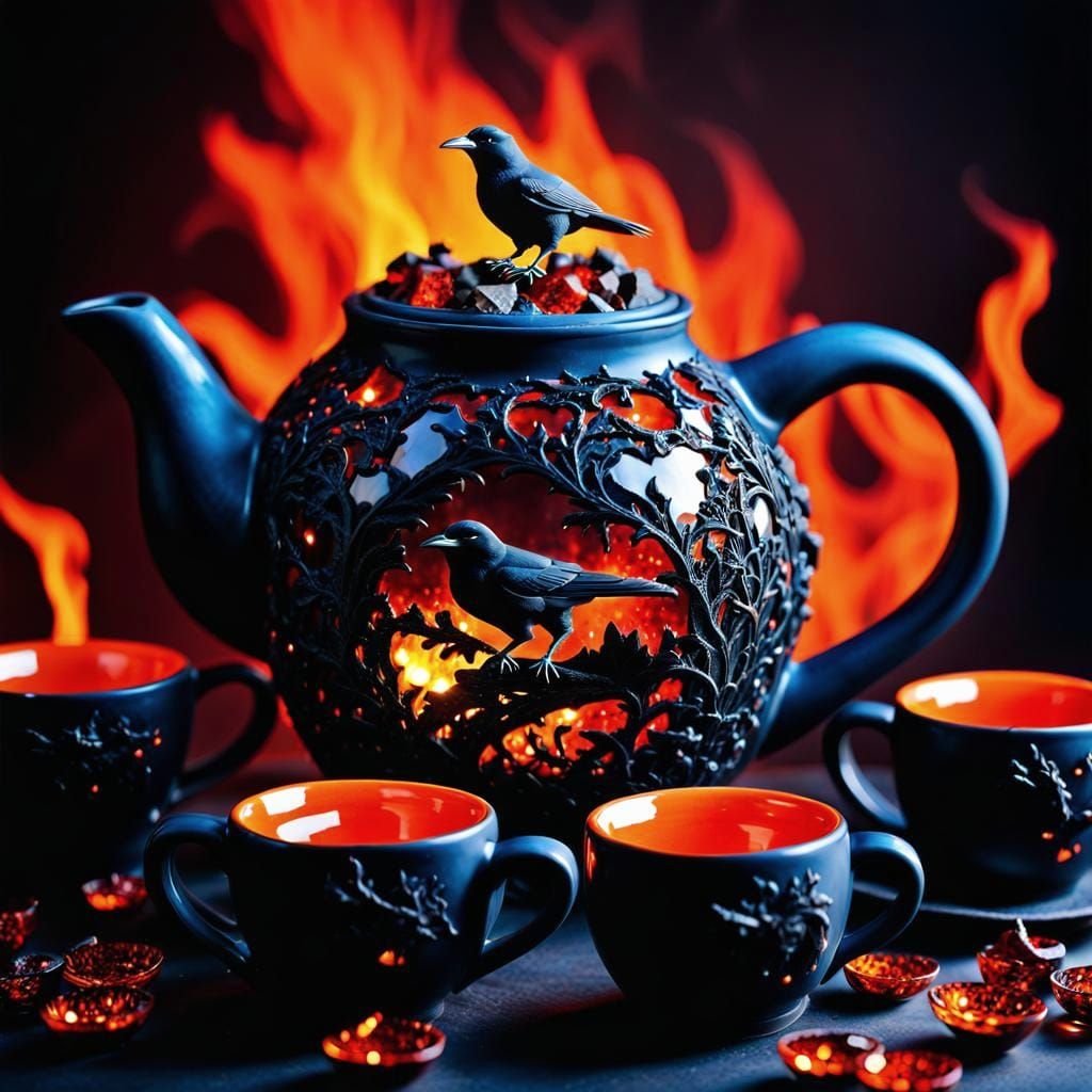 Fiery Crow Teaset