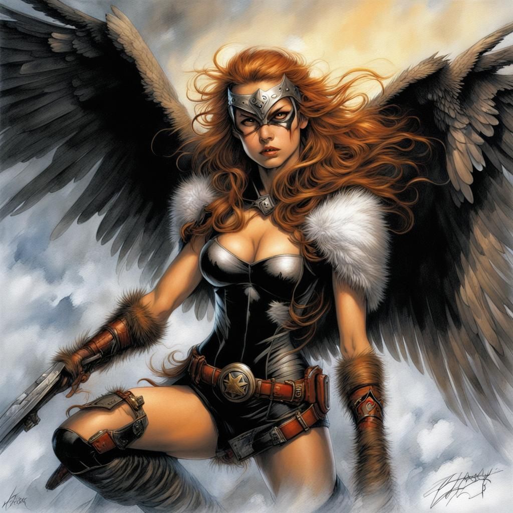 Hawk Girl Art in Cinematic Style