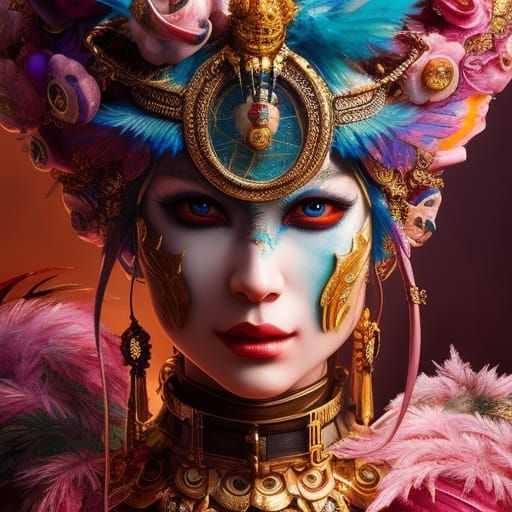 Psychotic Clown Portrait in Ornate Costume