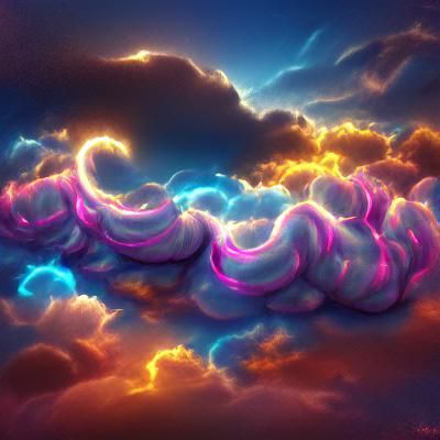 Luminous Curly Clouds in High Resolution