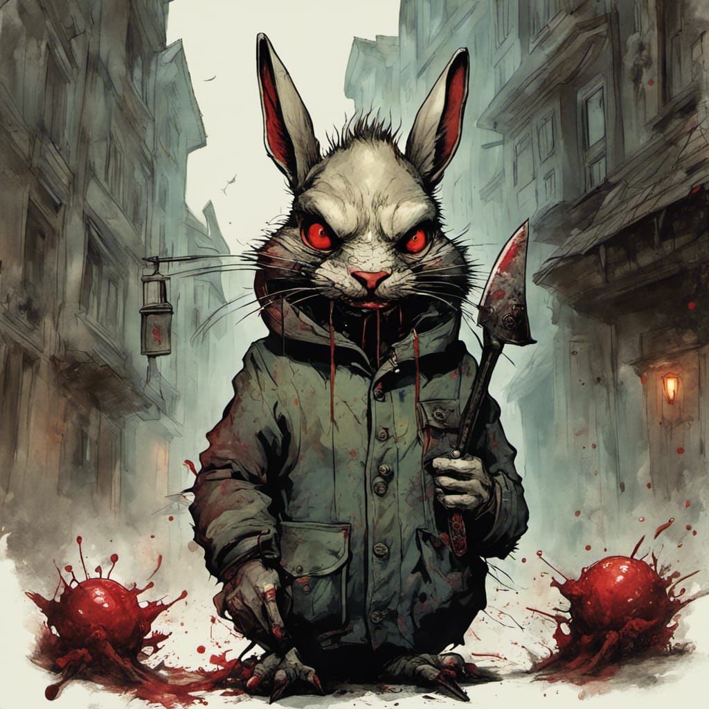 Radioactive Demon Rabbit from Hell in 3D Digital Art