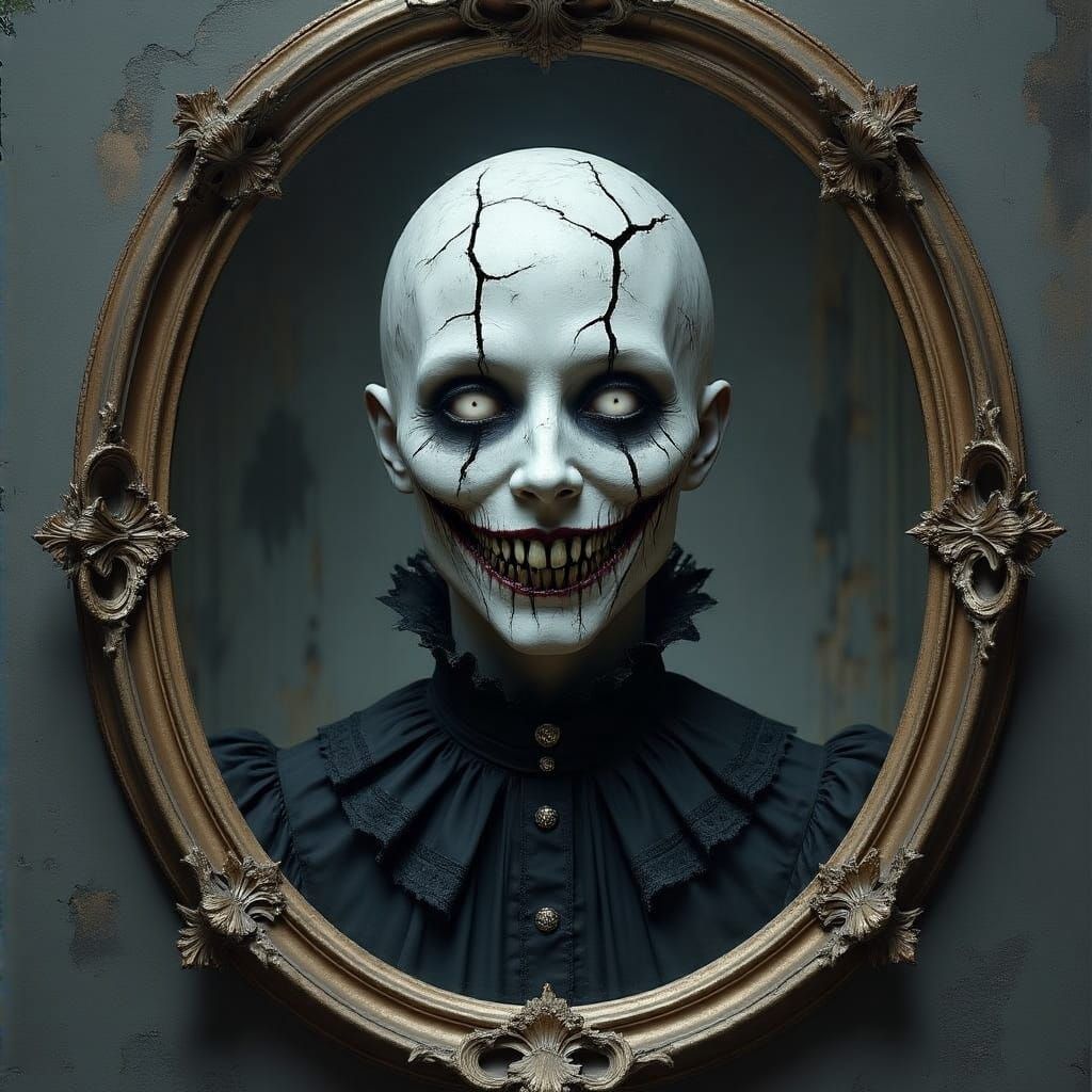 Fractured Visage in Dark Gothic Style
