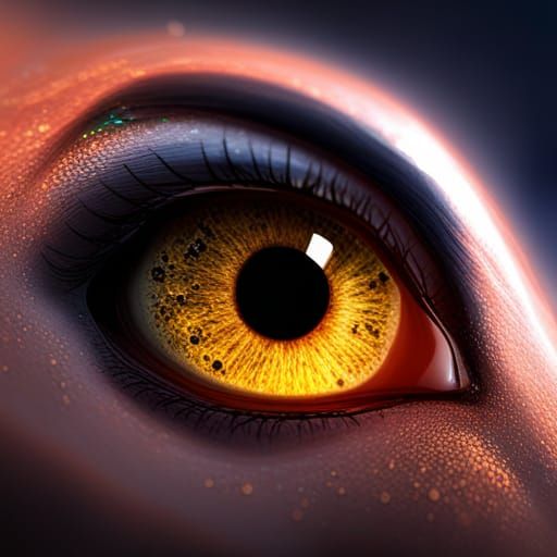 Galaxy Reflection in Starry Eye, Detailed Matte Painting