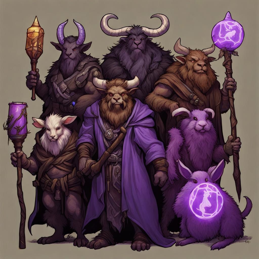 Adventuring Group of Minotaur and Companions