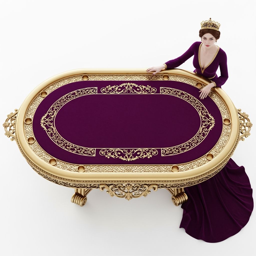 Ornate Casino Table with Regal Woman in Baroque Style