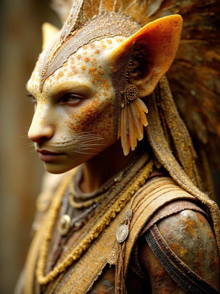 Intricately Carved Bone Pendant of Jaguar Warrior