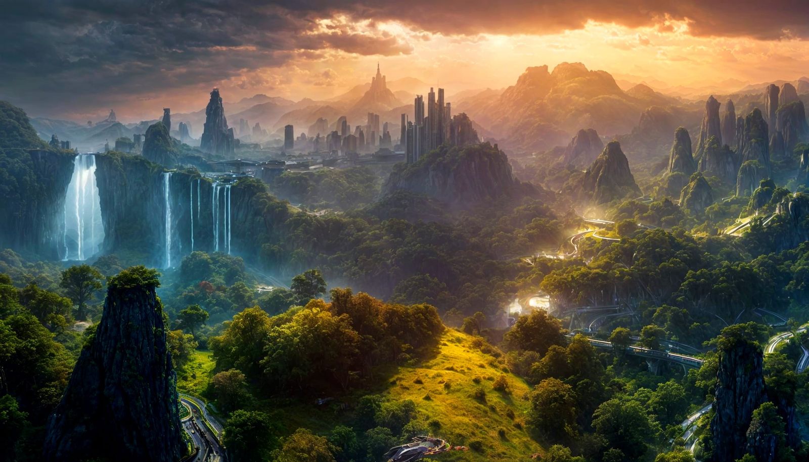 Cyberpunk Paradise Rise in Technicolor