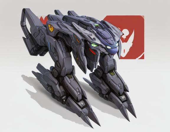Robotic Cougar Mecha in Anime Style