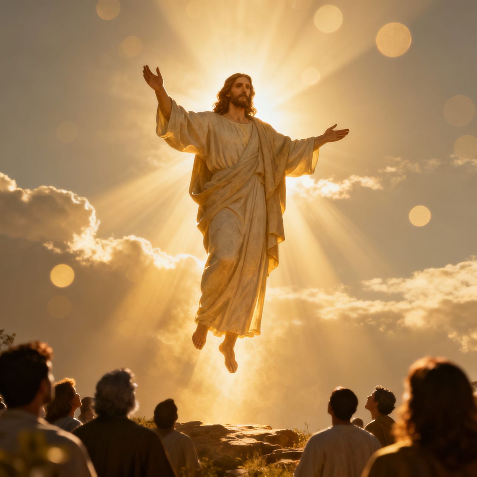 Jesus Christ's Resurrection Ascending in Divine Light