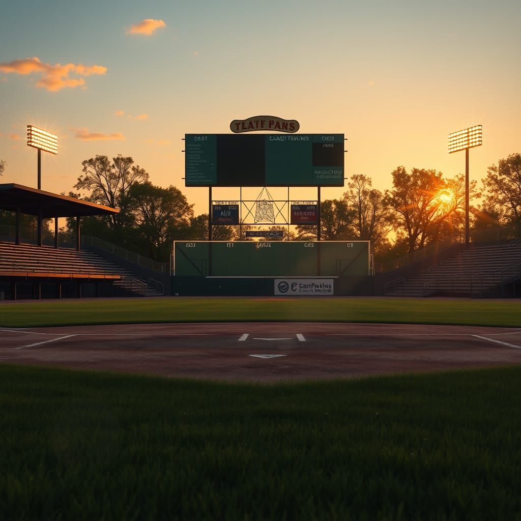 Serene Baseball Field at Dawn