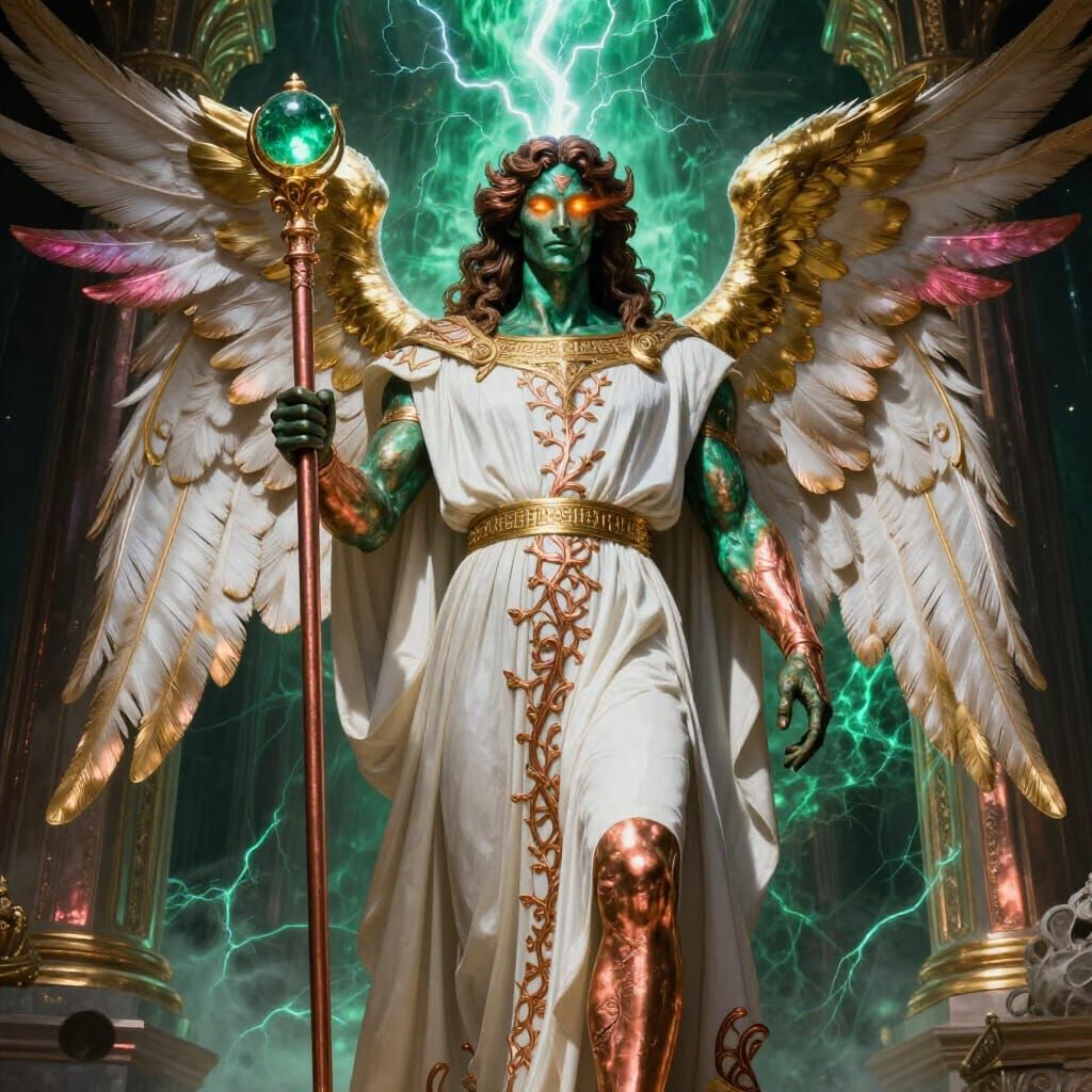 Netzach Malakh Angelic Entity in High Contrast Lighting