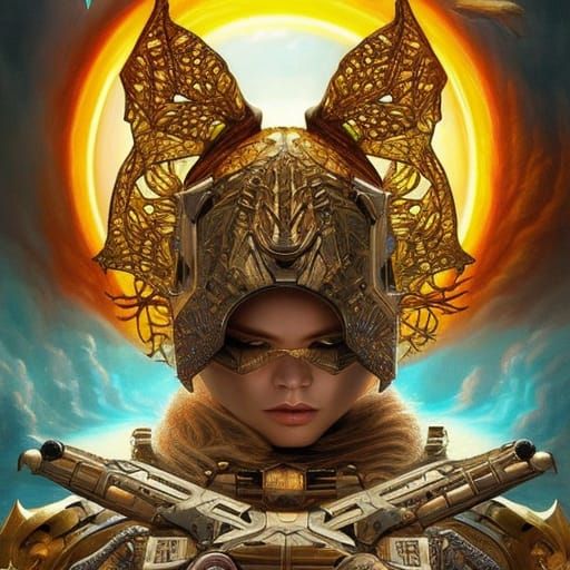 Steampunk Cyborg Portrait in Detailed Digital Art