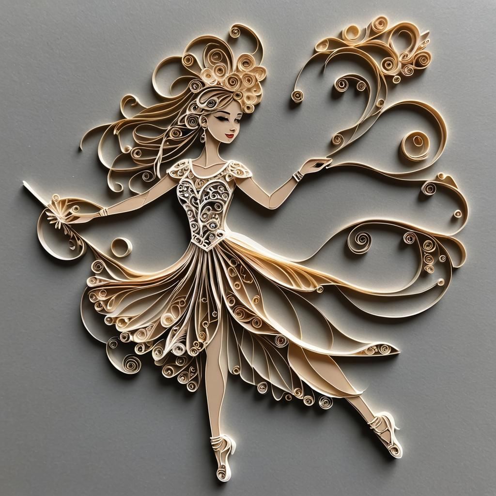 Cellophane Dancer Quilling: Abstract Art