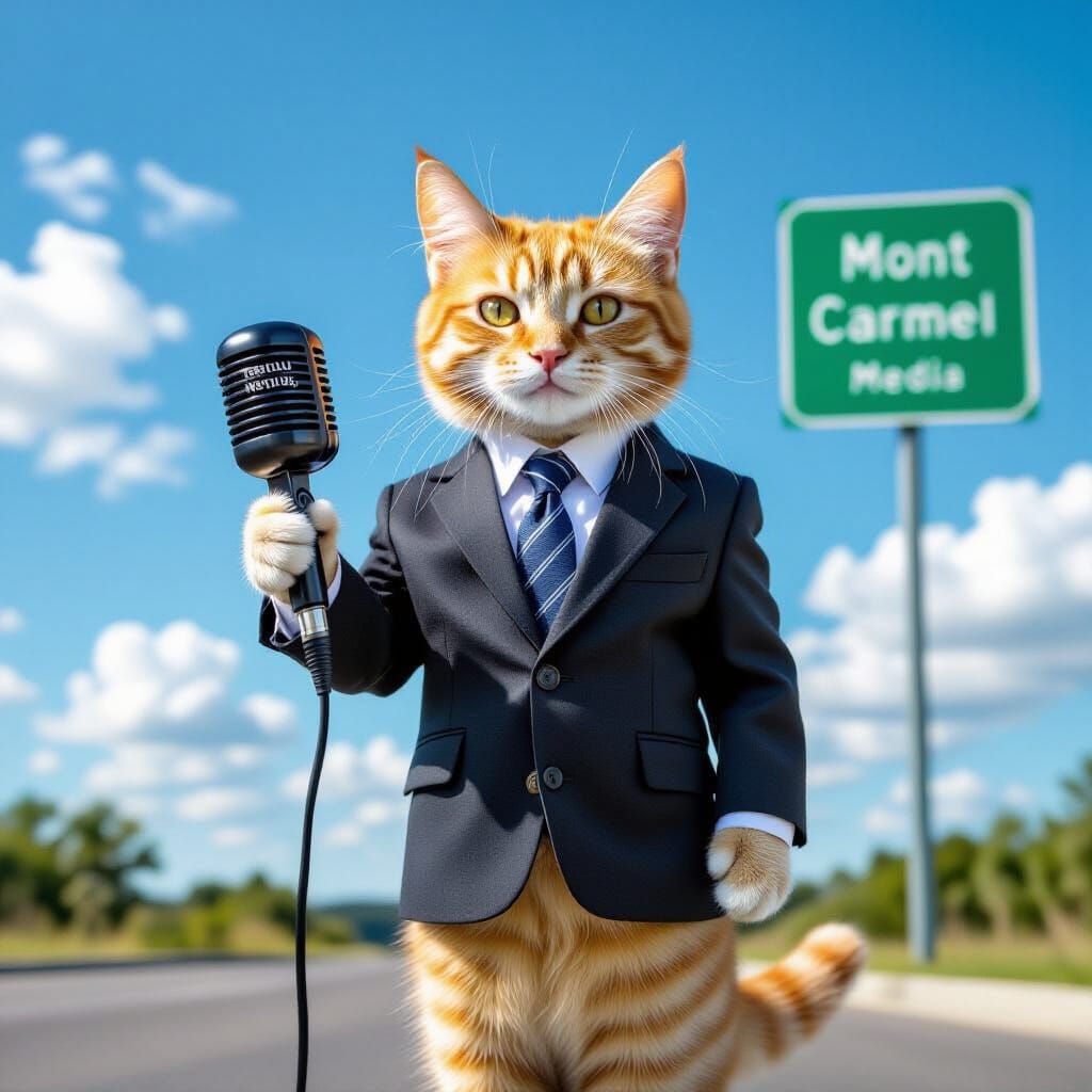 Tabby Cat Reporter in Photorealistic Style