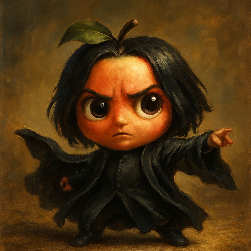 Chibi Apple Severus Snape Oil Painting