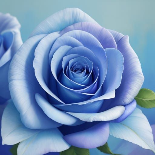 Surreal Blue Roses in Vibrant Oil Painting Style