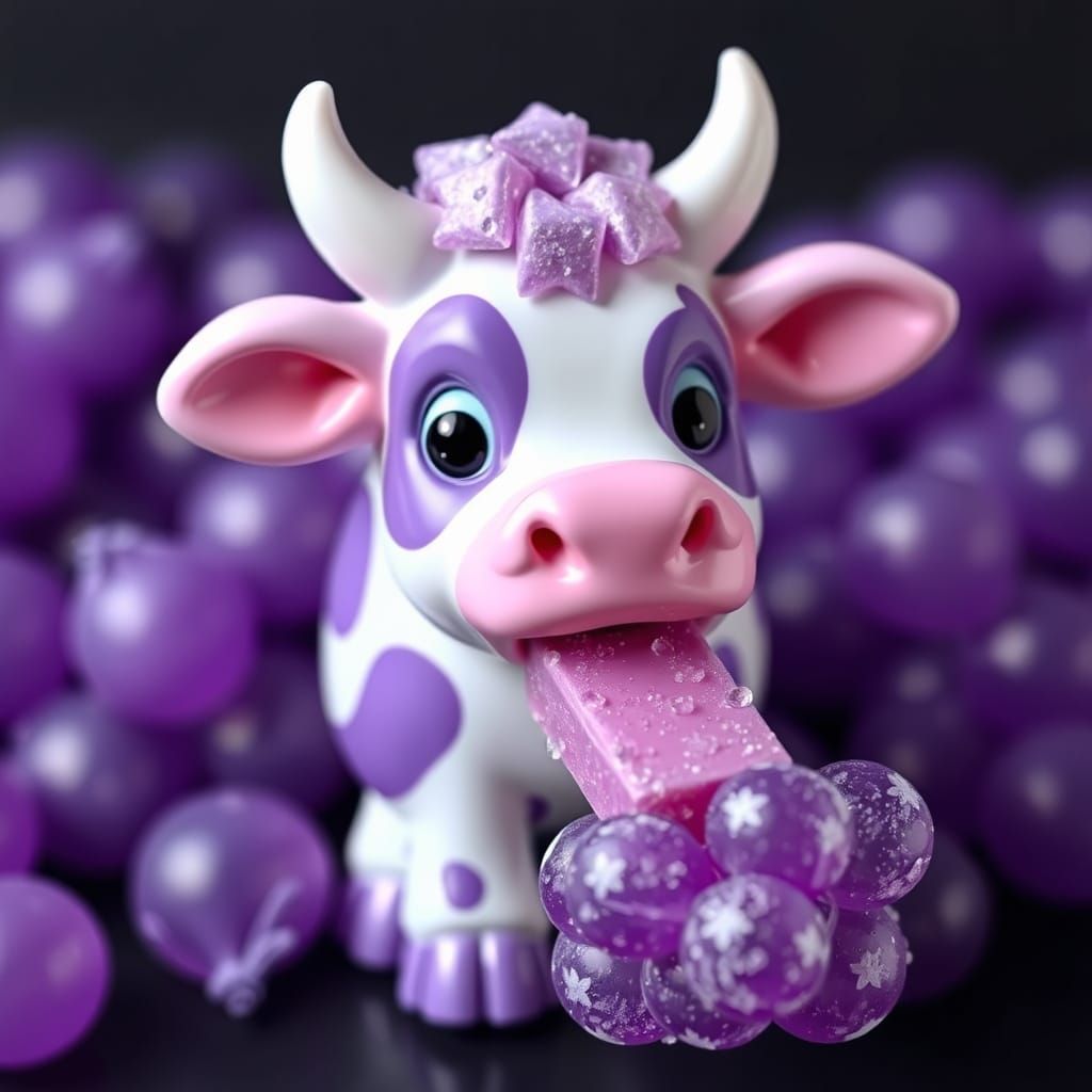Purple Cow Enjoys Grape Laffy Taffy