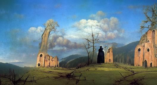 Abandoned Monastery in Romantic Style