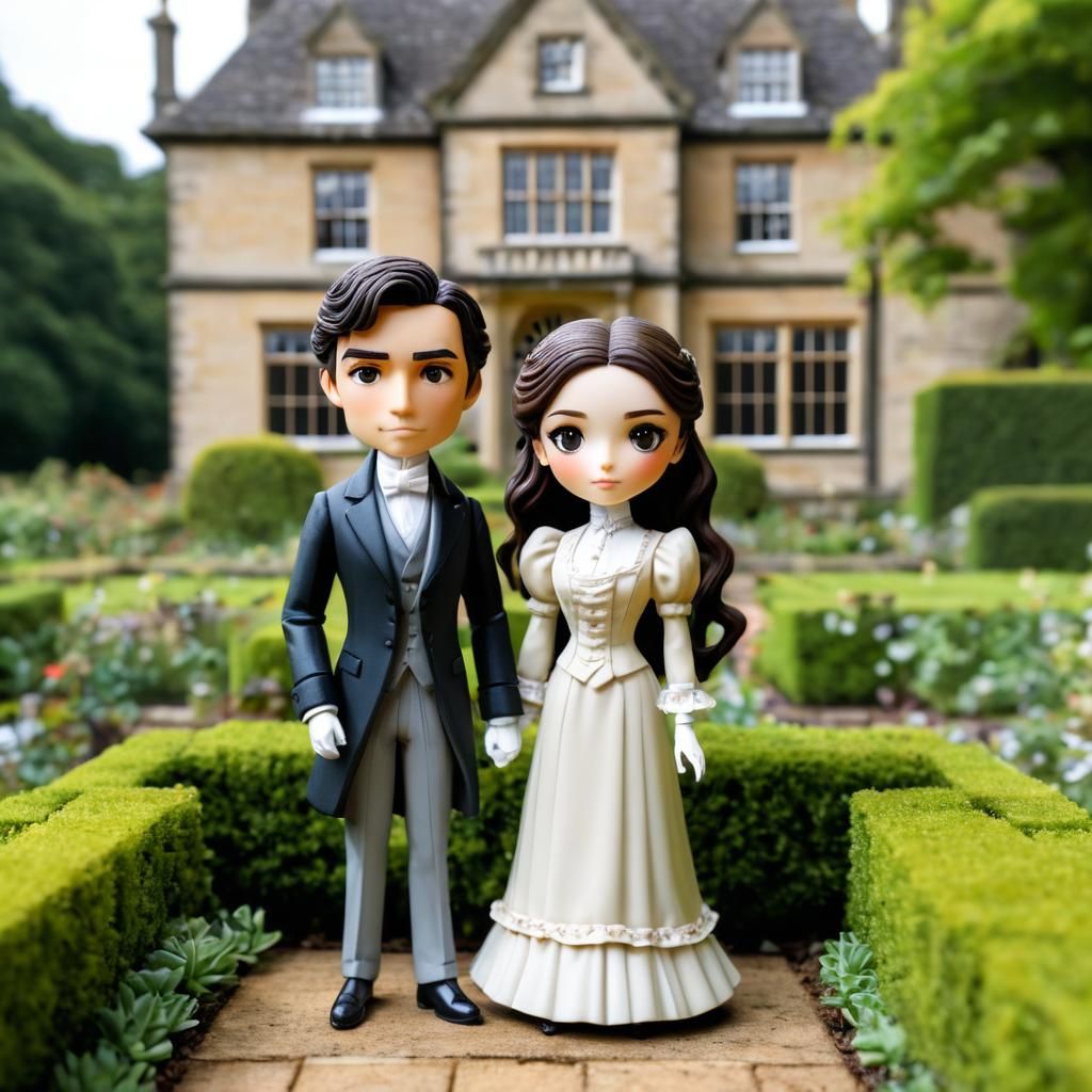 Edwardian Chibi Figurines in English Garden