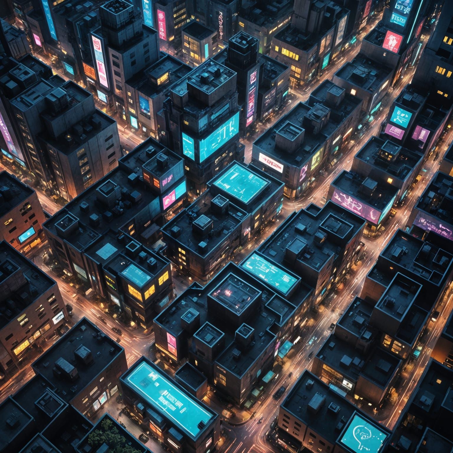 Cyberpunk City at Night