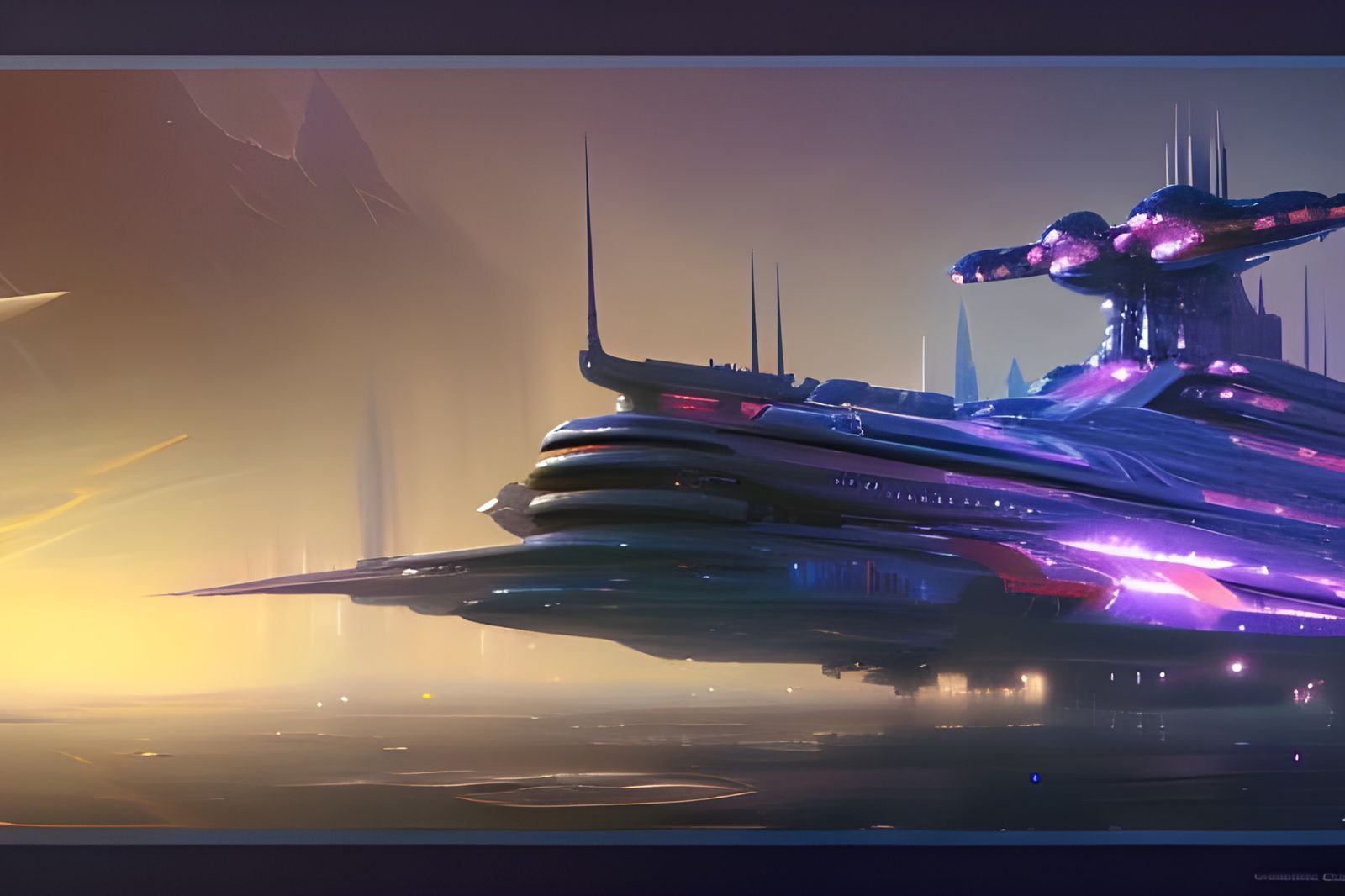 Enormous Star Cruiser in Detailed Matte Painting