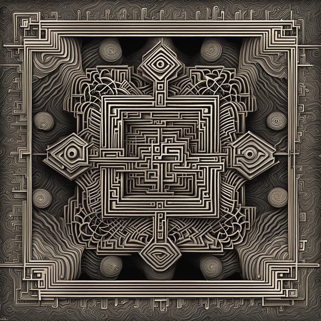 Sacred Sumerian Geometry in Fractal Abstract