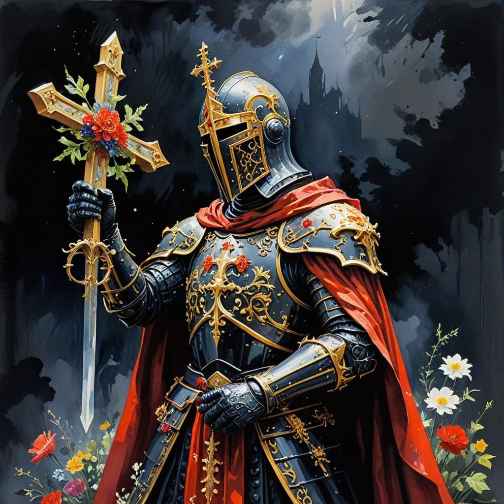 black background Silhouette glow game level bar above his head ,Water color High Gothic,Etherial ,Otherworldly ,Hyperdet...