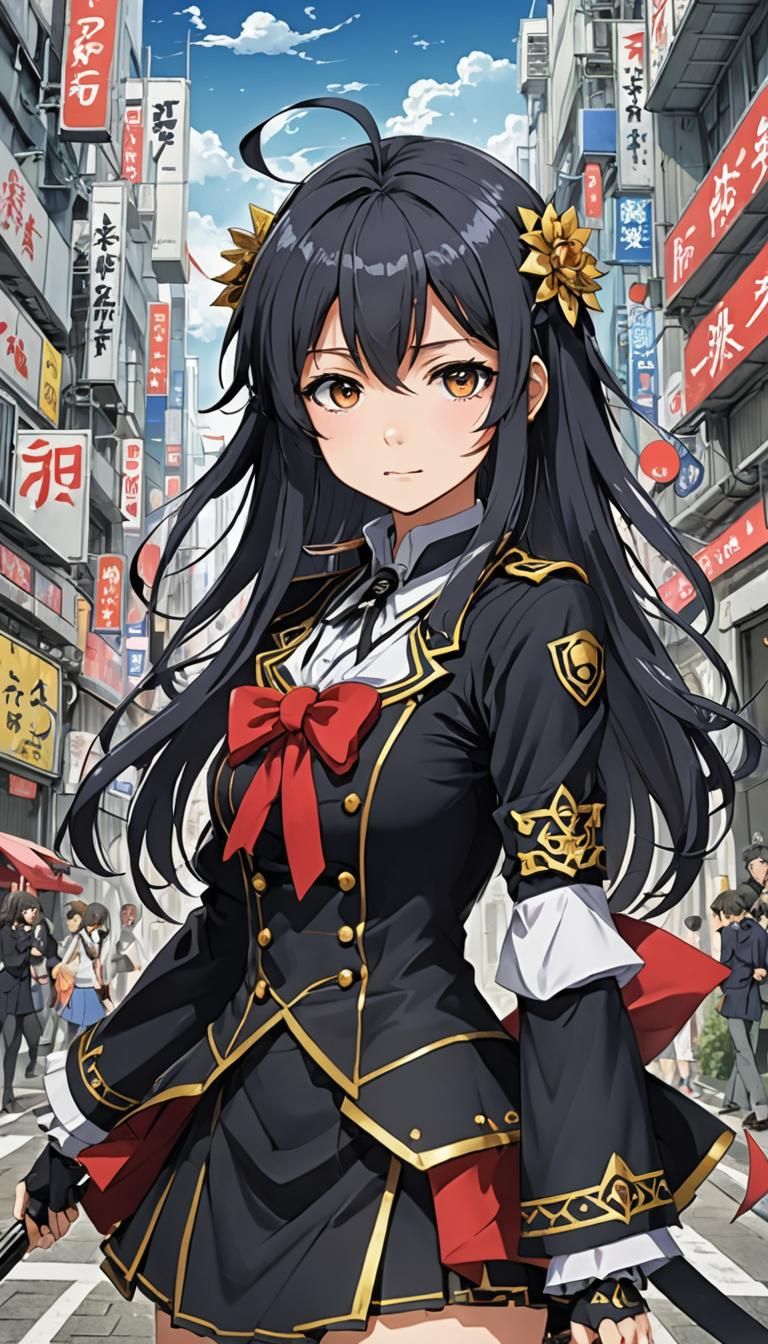 Masked Woman in Anime Style