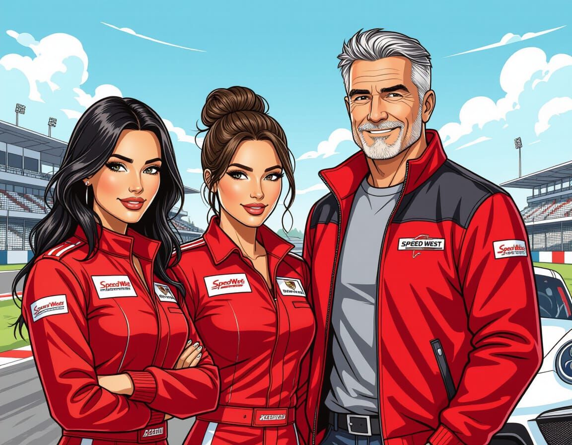 Milo Manara Style Racing Portrait: Drivers and Mentor