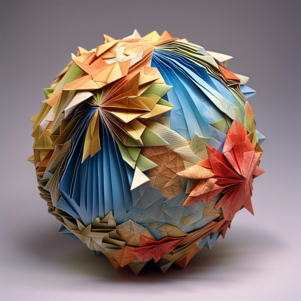 How Earth looked made in Origami