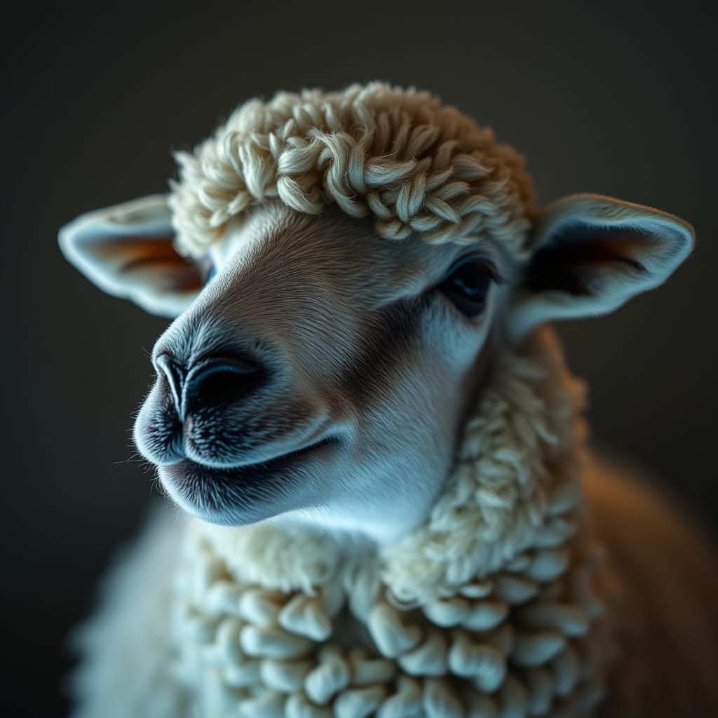 Close-Up Portrait of Sheep's Wool Fibers