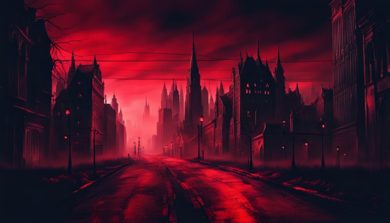 Gothic Horror: Red Sky Over Dark City