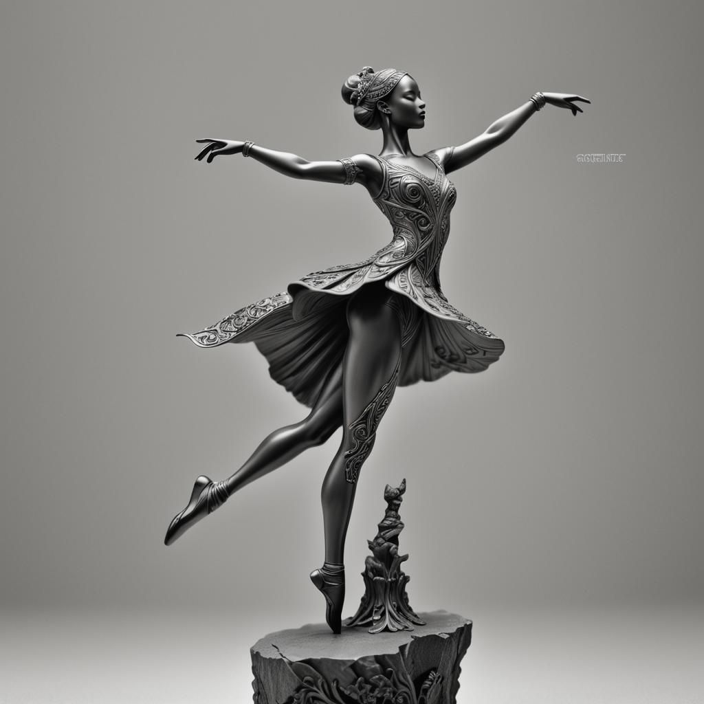 Pencil Tip Sculpture of Graceful Dancer in Ultra HD