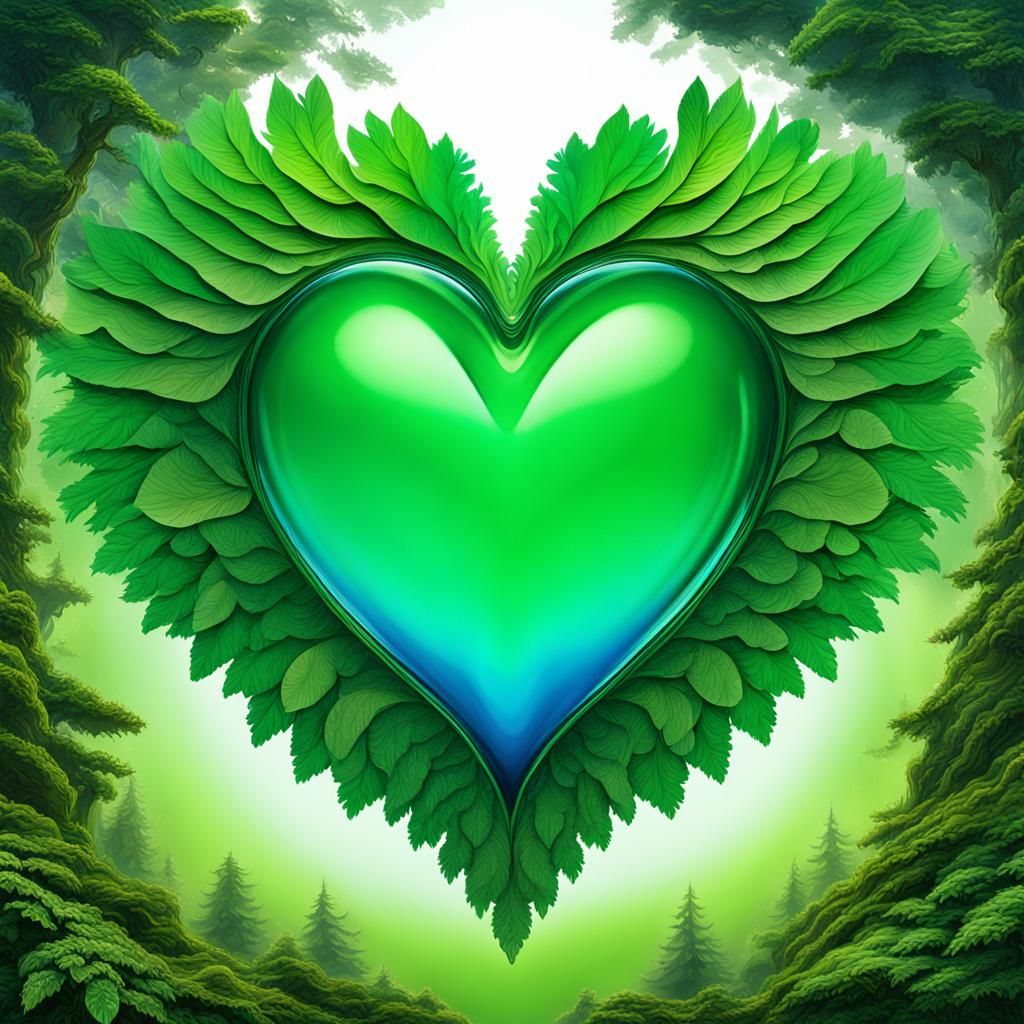Gaia Mother Earth with Green Wings in Surreal Style