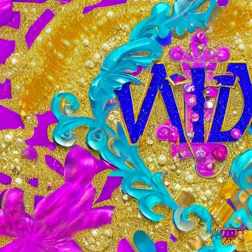 Colorful 3D Splash Art with Diamond Letter