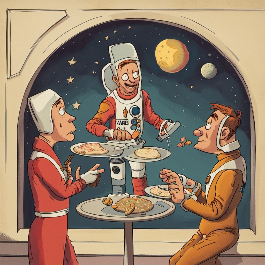 Ridiculous Characters Have Dinner in Space
