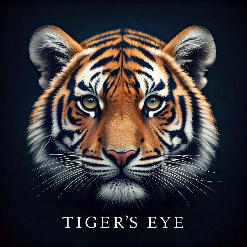 Vibrant Tiger in Encaustic Art with Dramatic Eyes