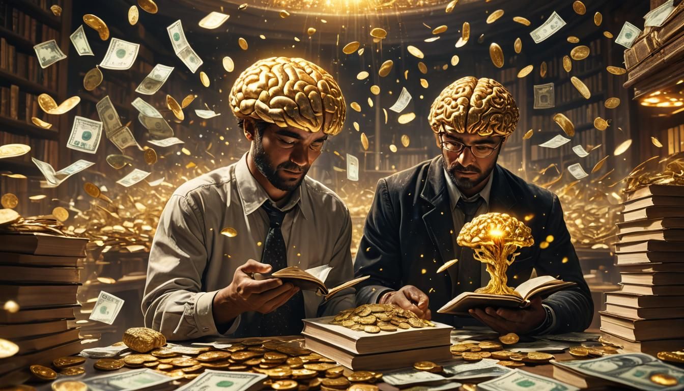 Golden Brain Concept Art: Knowledge and Wealth