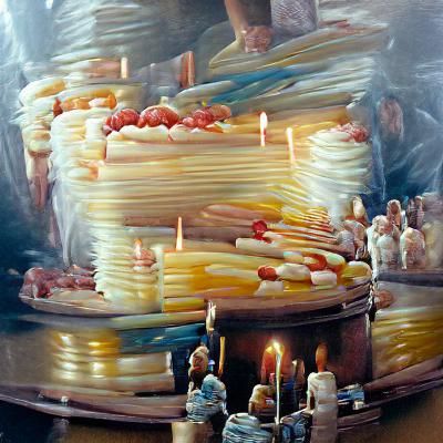 Birthday Cake Aglow: An Oil Painting