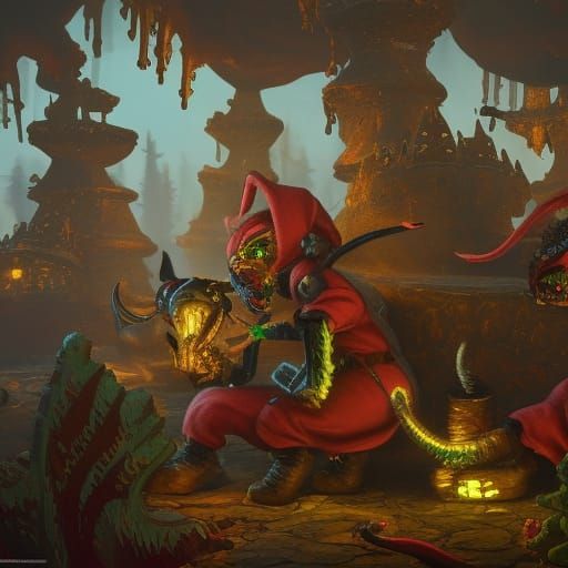 Santa's Toy Factory Demon Elves: Fantasy Art