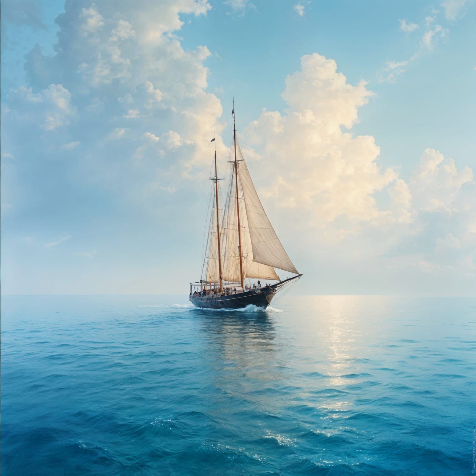 Sailboat on the Horizon: Ocean Serenity