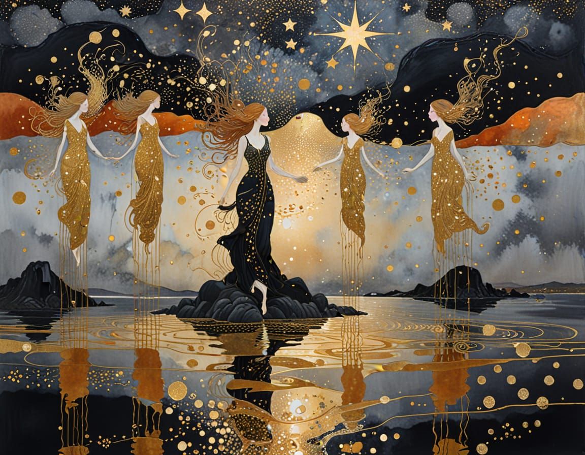 Sea scape, Gustav Klimt and Anna Silivonchik and Frances MacDonald McNair and Lucy Grossmith and Margaret MacDonald Mack...