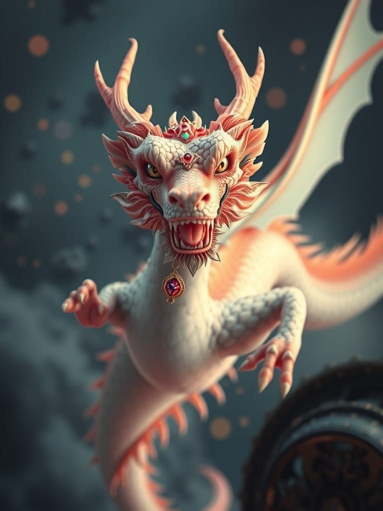 Cyberpunk Dragon in Anime Style