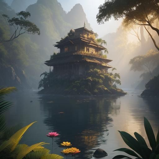 Majestic Monkey in Fedora on Riverbank