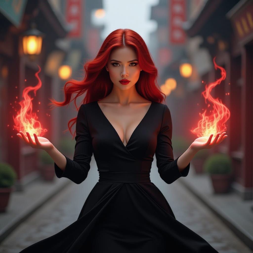 Scarlet Witch as Asian Woman, Cinematic Film Still