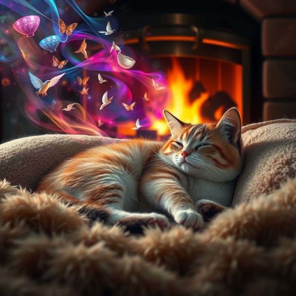 Cat's Dream: A Whimsical Feline Fantasy
