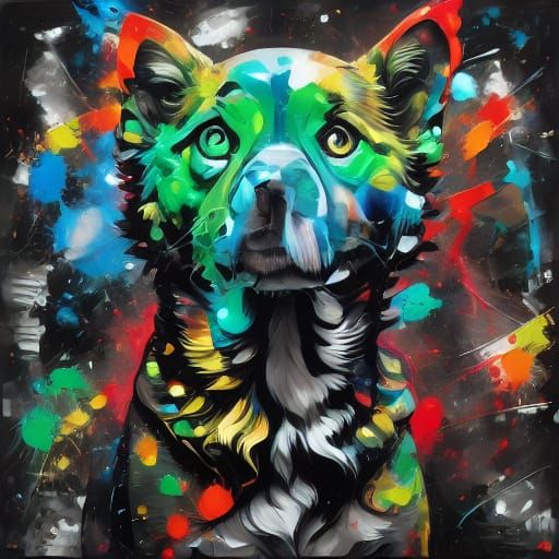 Singer in Pop Art Style with Stage Lighting